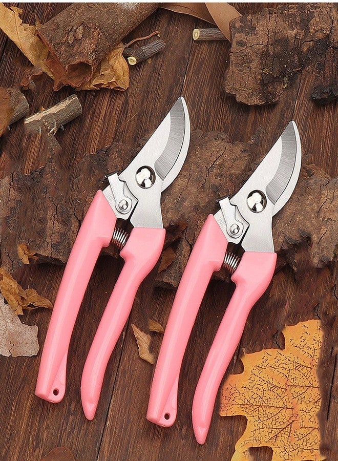 YYaaloa Garden Flower Shears Pruning Shears 6.9 inches Scissors Heavy Duty Plant Scissors for Cutting Flowers, Trimming Plants, Bonsai, Fruits Picking (Pink Handle) - Image 5