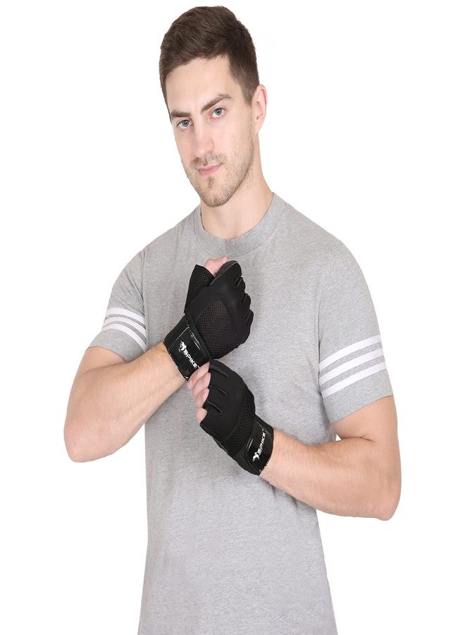 Spike Fitness Gym Gloves with Wrist Support Grip and Breathable Glove Design Used for Weight Lifting, Pull Up, Crossfit, Cycling, Driving, Fitness, Gym Training for both Men and Women. (Medium, Black) - Image 5