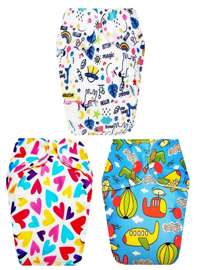 Dumbledo Premium Newborn Cloth Diaper with Integrated Insert (Pack of 3) | Dry Feel and Comfortable | 6-Layer Absorbent Pad | Easy to Clean | Worry-Free Diapering | 0 - 4 Months | Unisex Baby - Image 1