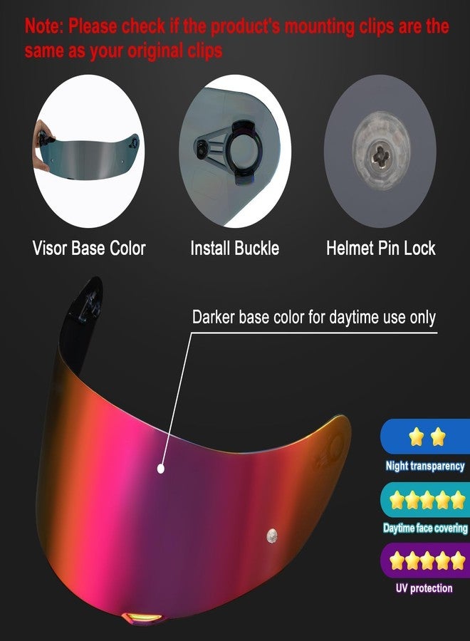 PSLER k1s Visor - k1 Helmet Visor k3 sv Tinted Visor k5 Face Shield Replacement for k1 k1s k3 sv k5,Deep Purplish Red - Image 5