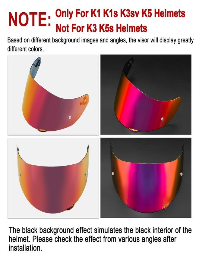 PSLER k1s Visor - k1 Helmet Visor k3 sv Tinted Visor k5 Face Shield Replacement for k1 k1s k3 sv k5,Deep Purplish Red - Image 3