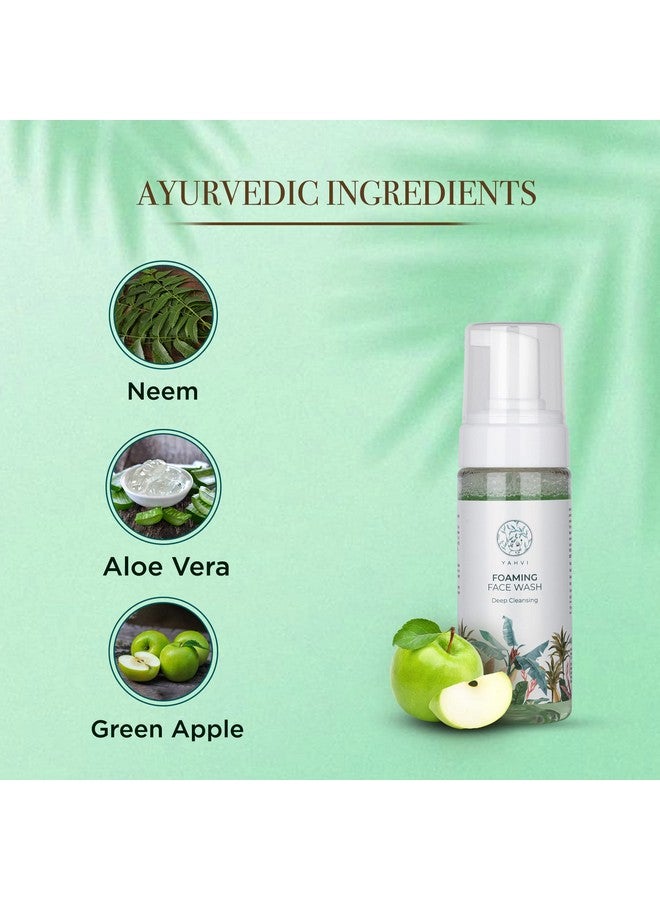 Yahvi Foaming Face Wash Deep Cleansing | Anti Acne Skin Moisturizing All-Day| Refreshing Facewash For Men & Women | Paraben-Cruelty Free | Green Apple-150 Ml - Image 3