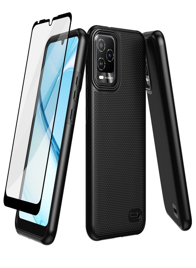 Ailiber for BLU View 5 Pro B170D Case, BLU View 5 Pro Phone Case, with Screen Protector, Dual Layer Shockproof Protective, Silicone Bumper Non Slip Back, Heavy Duty Rugged Cell Phone Cover-Black - Image 1