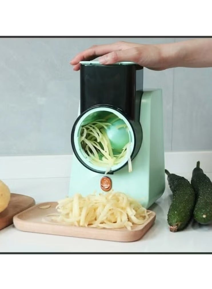 Denx DX2042 Electric Vegetable Cutter & Cheese Grater – USB Rechargeable Cordless Food Chopper with 3 Blades, Multipurpose Electric Slicer for Vegetables, Cheese, Meat & Fruits - Image 3