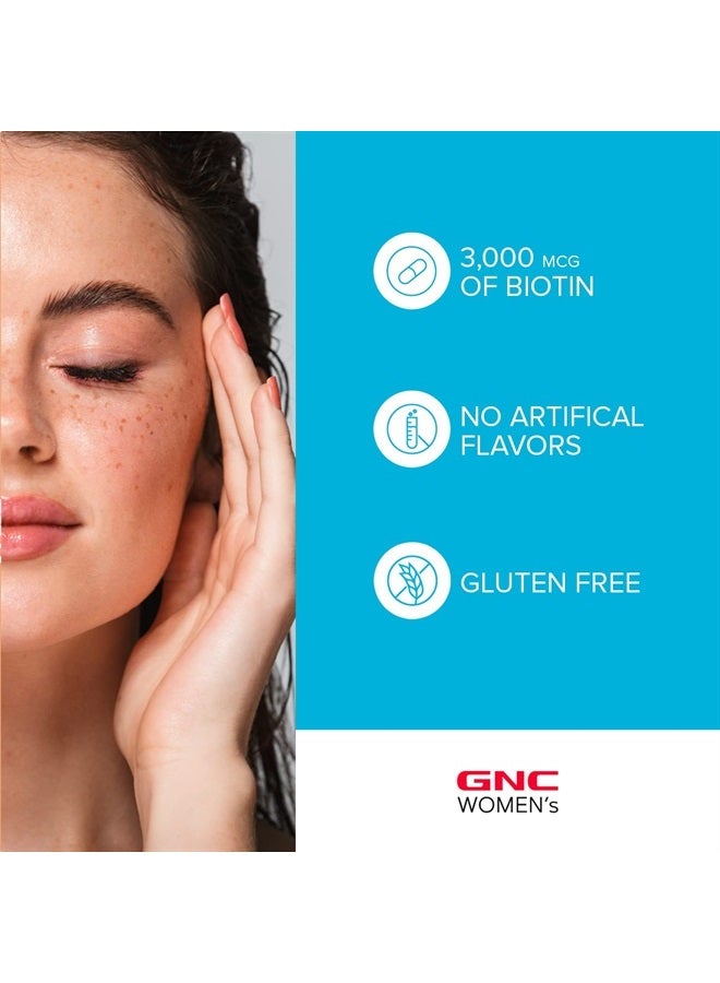 GNC فيتامينات متعددة يومية للنساء | للشعر والبشرة والأظافر | البيوتين (3,000 ميكروغرام)، حمض الهيالورونيك، فيتامينات C و E مع النياسين | مضادات الأكسدة المضافة | يدعم صحة وجمال النساء | 120 قرص - Image 3