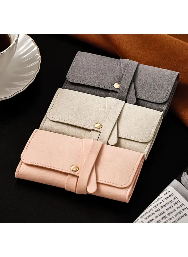 Black Portable Jewelry Organizer Travel Bag for Earrings Rings and Accessories Storage Case - Image 1