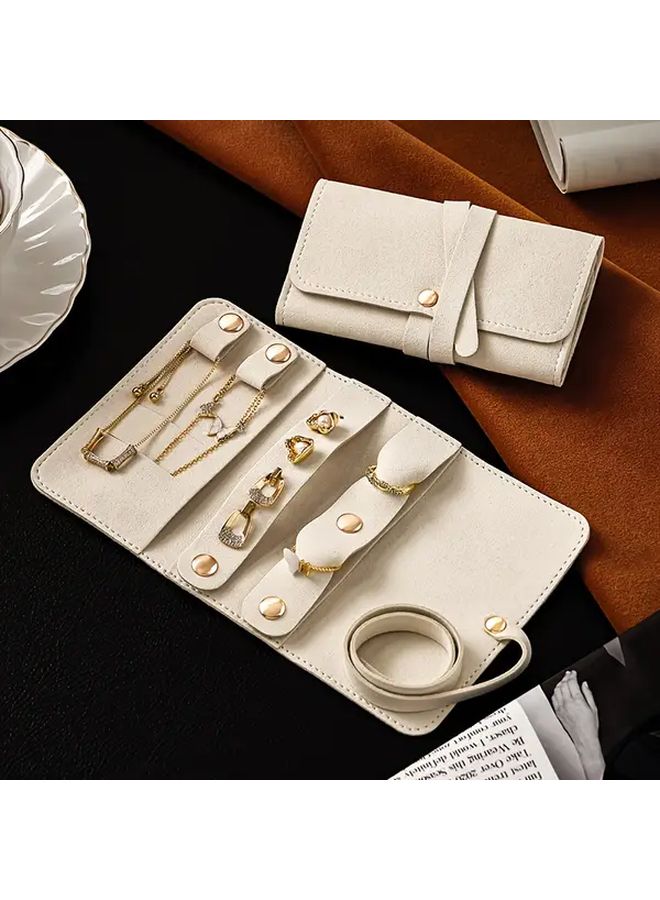 Black Portable Jewelry Organizer Travel Bag for Earrings Rings and Accessories Storage Case - Image 4