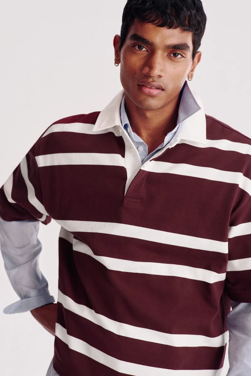 اتش اند ام قميص راغبي قطني بقصة واسعة