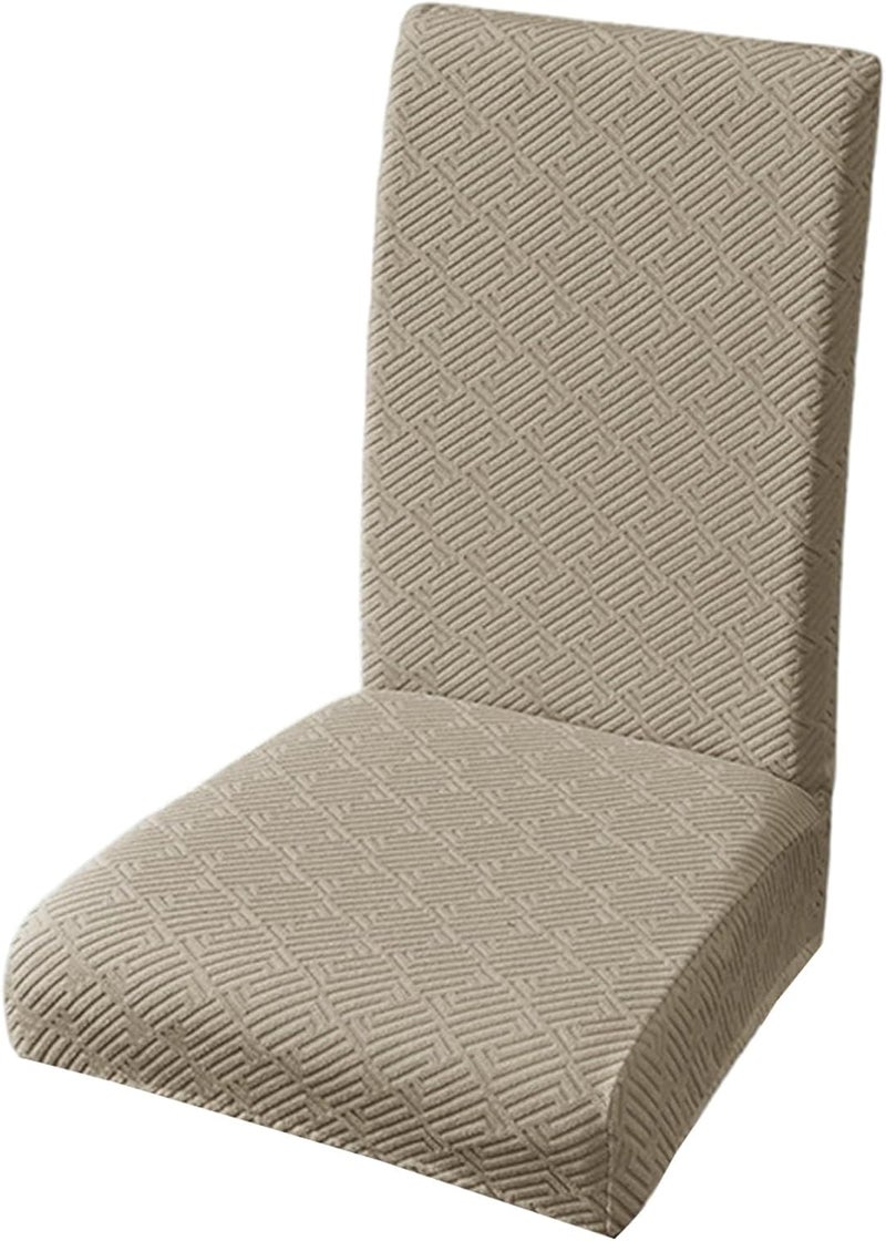 Resilients Waterproofs Seat Protectors Jacquards Mazes Stretchable Materials for Dining Chairs Furnitures Hotel Decoration Long Fabric Elastics Mazes Pattern Chair Slipcover - Image 1