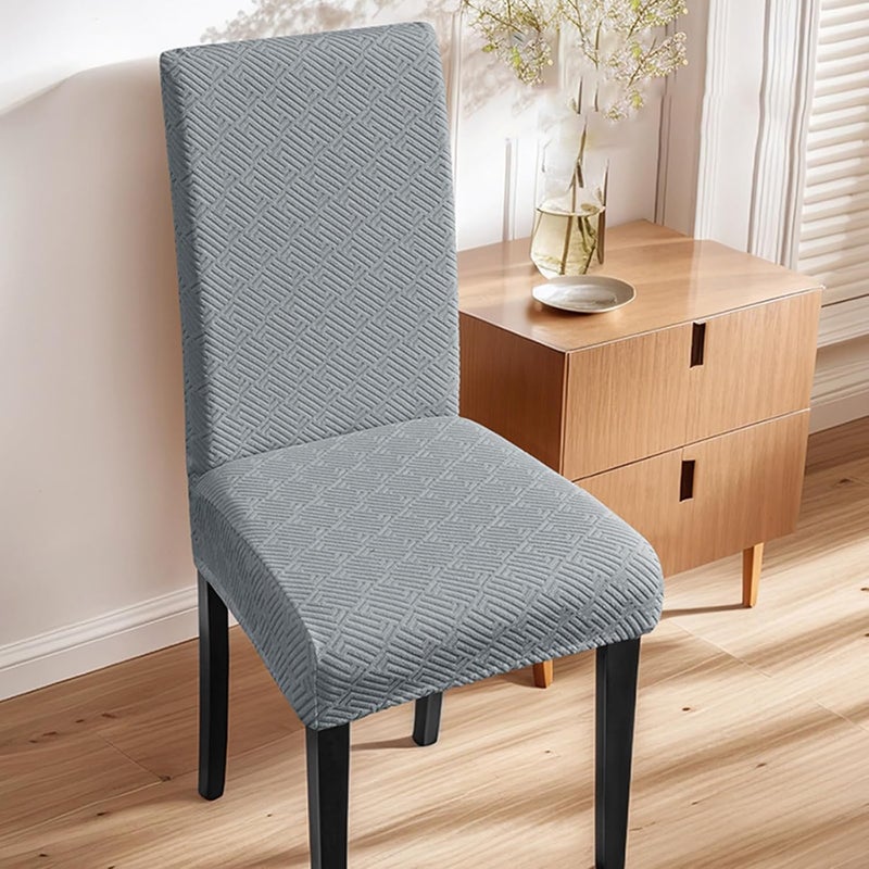Resilients Waterproofs Seat Protectors Jacquards Mazes Stretchable Materials for Dining Chairs Furnitures Hotel Decoration Long Fabric Elastics Mazes Pattern Chair Slipcover - Image 3