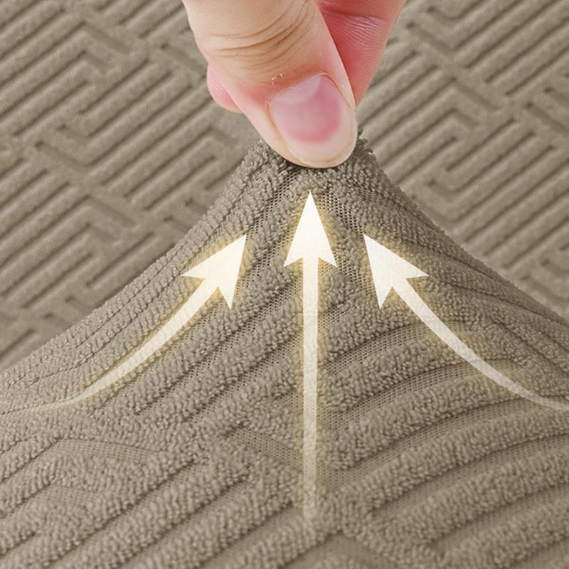 Resilients Waterproofs Seat Protectors Jacquards Mazes Stretchable Materials for Dining Chairs Furnitures Hotel Decoration Long Fabric Elastics Mazes Pattern Chair Slipcover - Image 5
