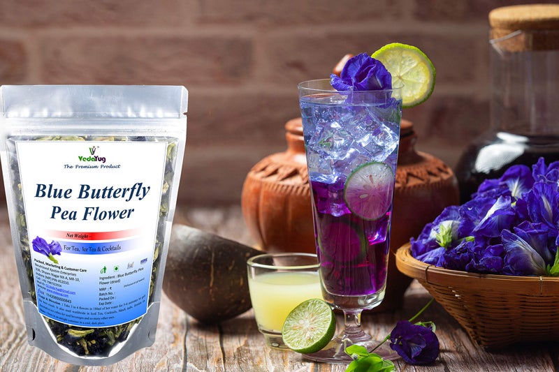 VY VedaYug Herbal Tea Combo Pack | Blue Butterfly Pea Flower 20g & Hibiscus Flower 30g | Caffeine Free Herbal Tea | Total Weight 50g - Image 3