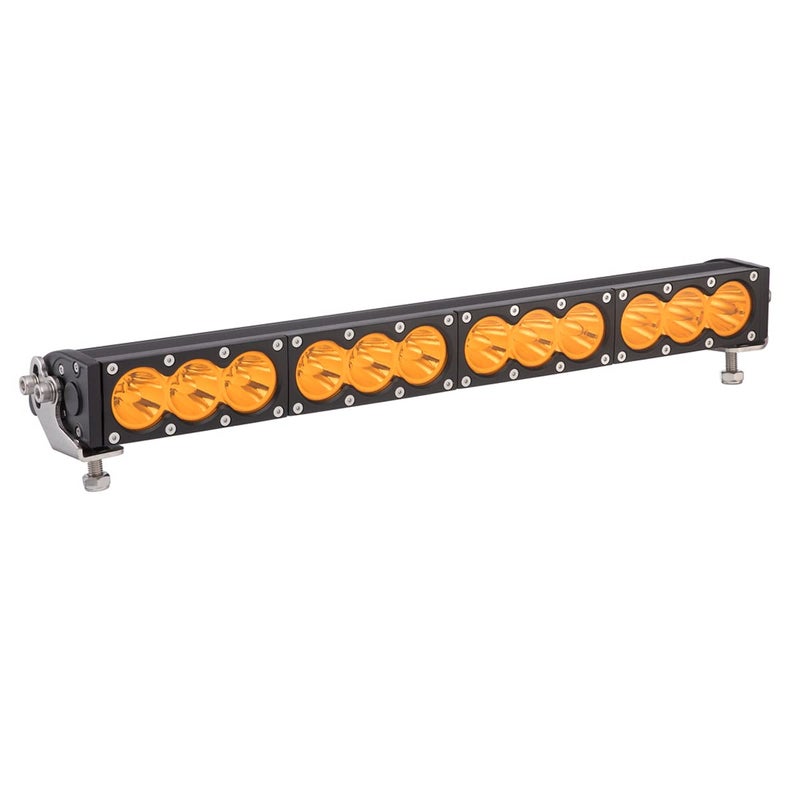 Super Bright OffRoad LED Light Bar 20 Single Row Amber Long Range Spot Beam for Higher Speed Applications 12V24V DC Corrosion Vibration Resistant Rugged DieCast Aluminum Housing 1Pack