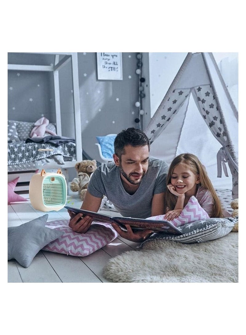 Y&D Portable Air Conditioner Fan,3 Speed Modes Desk Fan Quiet Personal Mini Humidifier Kid Lightweight Hand-Held Hydrating Spray 1200 ML for Home,Office and Travel  - Image 3