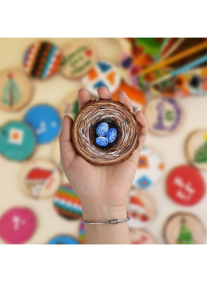 Fuyit Unfinished Wood Slices With No Hole 30 Pcs 2.4 2.8 Inches Natural Wooden Circles With Bark For Diy Crafts Christmas Ornament Decoration - Image 4