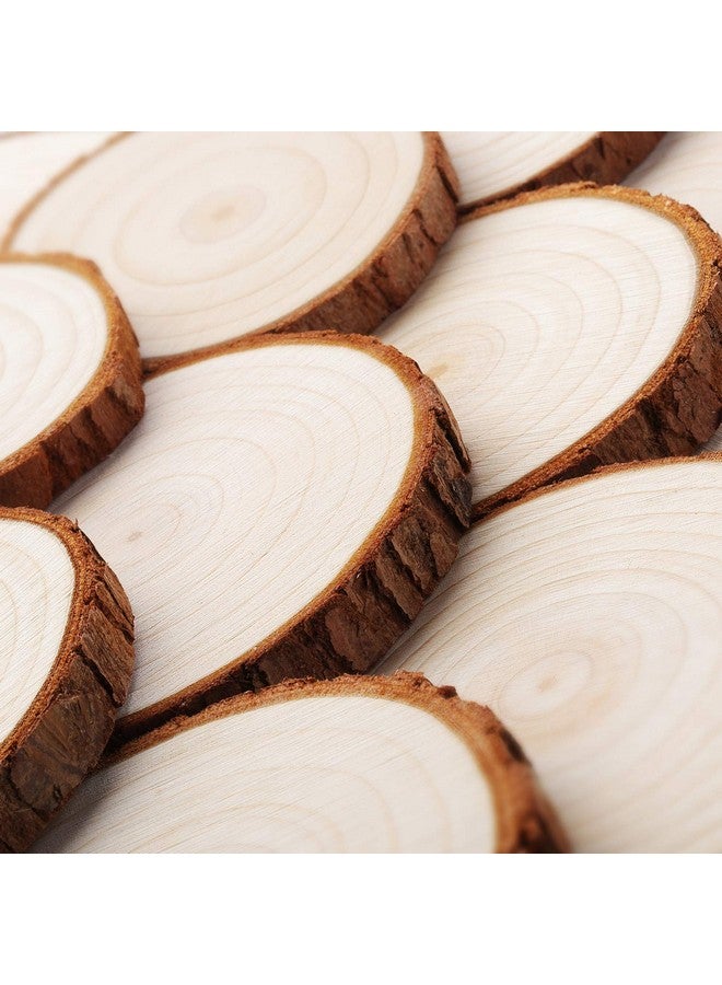 Fuyit Unfinished Wood Slices With No Hole 30 Pcs 2.4 2.8 Inches Natural Wooden Circles With Bark For Diy Crafts Christmas Ornament Decoration - Image 3