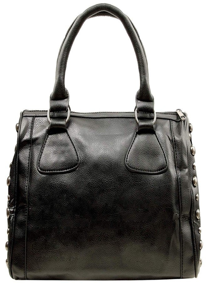 Chikencall® Women Skull Tote Handbag PU Washed Leather Gothic Studded Rivet Purse Ladies Halloween Christmas Shoulder Bag - Image 5