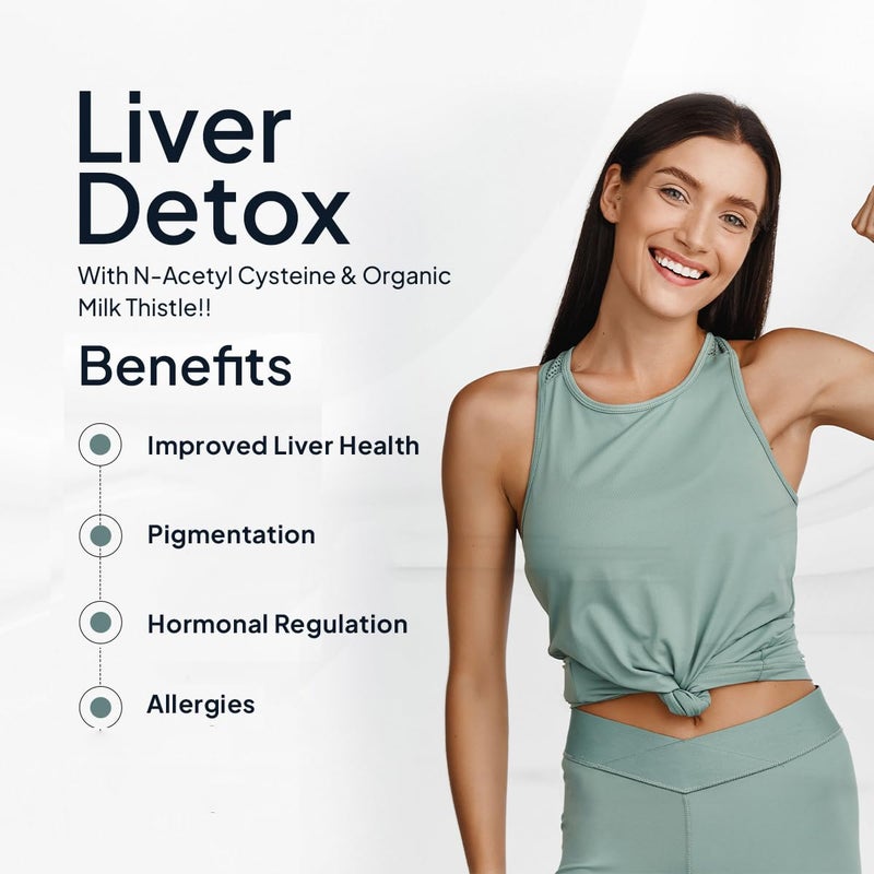 Miduty Liver Detox Supplement Milk Thistle with N-Acetyl Cysteine 900 mg - 60 Veg Capsules - Image 5