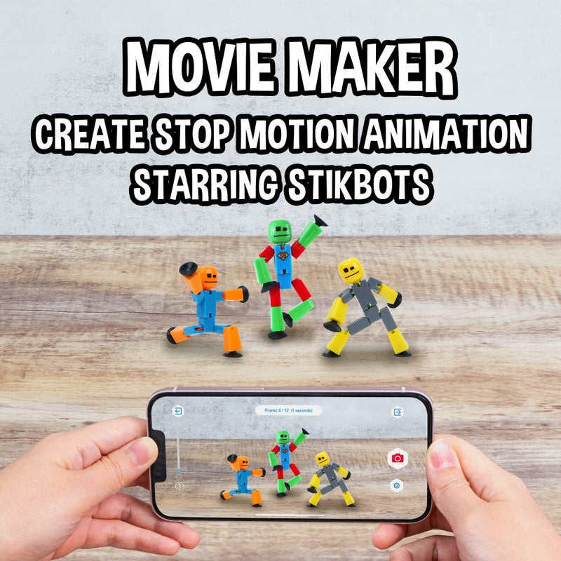 Zing Stikbot 6 Pack, Set of 6 Stikbot Collectable Action Figures, Create Stop Motion Animation (Styles May Vary) - Image 5