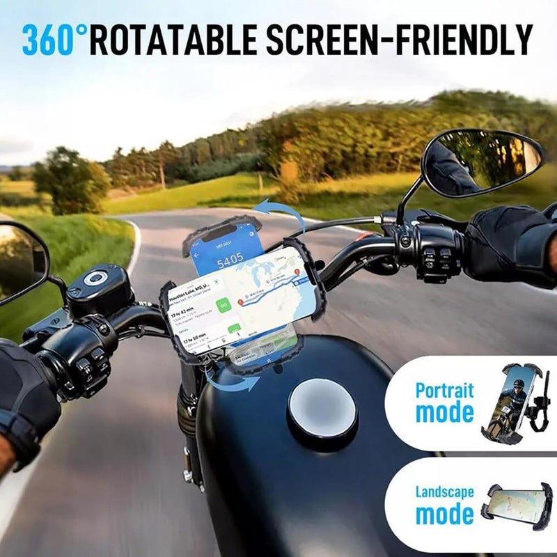 SJet Bike Phone Holder with Adjustable Strap, Motorcycle Mount Phone Holder, Handlebar Cell Phone Clamp, Scooter Phone Clip for iPhone Samsung - Image 5