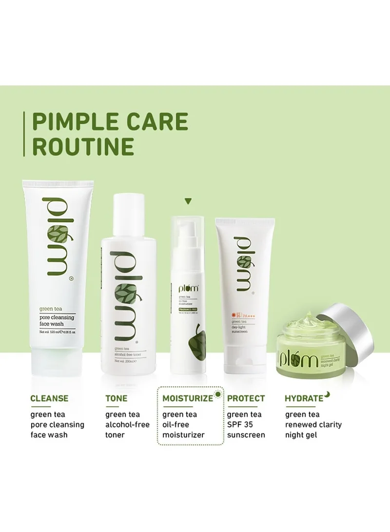 Plum  Plum Green Tea Oil-Free Face Moisturizer | With Niacinamide & Hyaluronic Acid | Fights Pimples & Hydrates | Fades Blemishes & Brightens Skin | Non-Sticky & Long-Lasting Moisturizer for Face | 50ml for Women | Best Price UAE