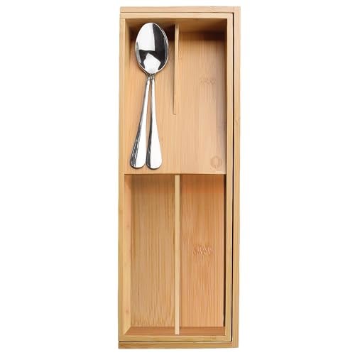 guiogc Expandable Bamboo Kitchen Drawer Organizer - Silverware Organizer - Utensil Holder and Cutlery Tray for Flatware Organizers and Kitchen Utensils - Image 3