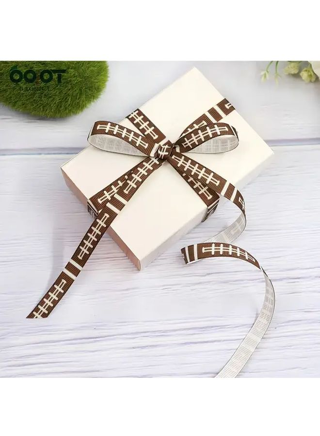 Brown Rugby Ribbon Ball Thread 5 Yards DIY Bow Gift Box Packaging Decorative Tape - Image 4