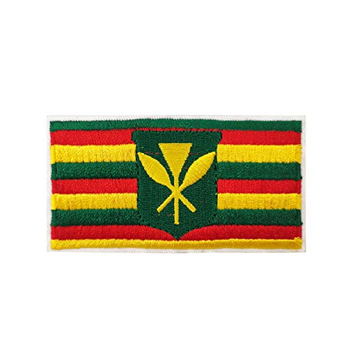 Cute-Patch Hawaii State Flag Embroidered Iron on sew on Patch Hawaiian Kanaka Maoli Badge - Image 1
