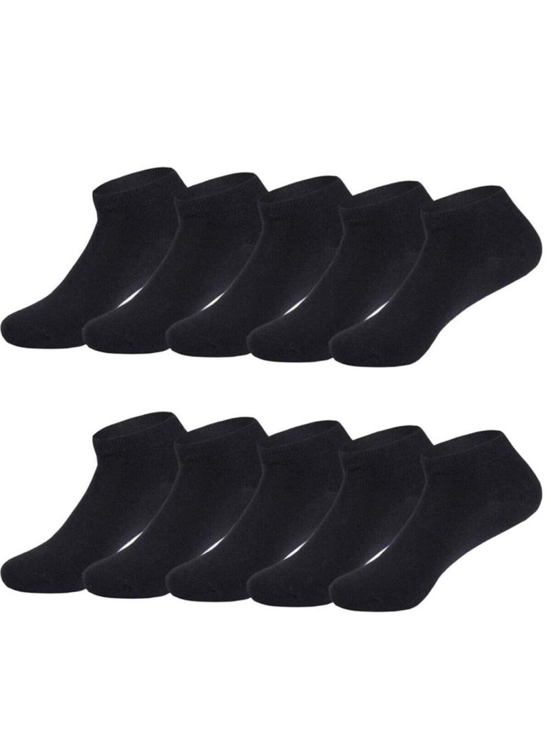 VENTIUP Men's 10 Pairs Ankle Cotton Socks for Running Sports & Gym, Anti Odour Breathable Durable Anti Blister - Image 1