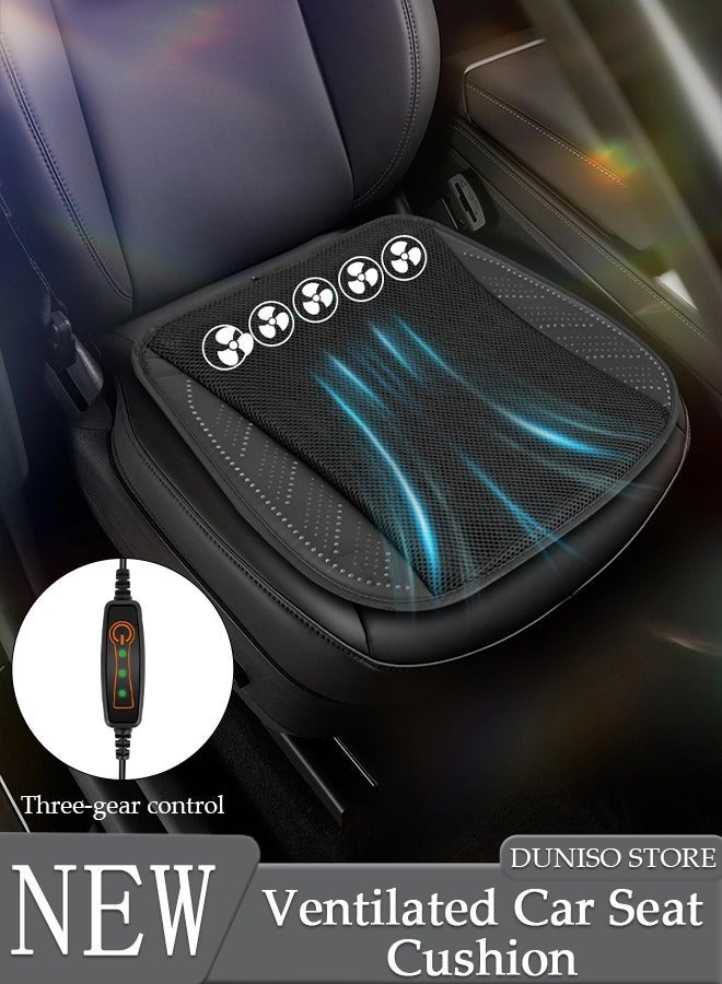 DUNISO Universal Cooling Car Seat Cushion with USB Interface, Ventilated Car Seat Cover, Quick Cooling Three-Speed Adjustable Seat Cushion Car Seat Cooling Pad Suitable for All Car Seats, Home and Office - Image 1
