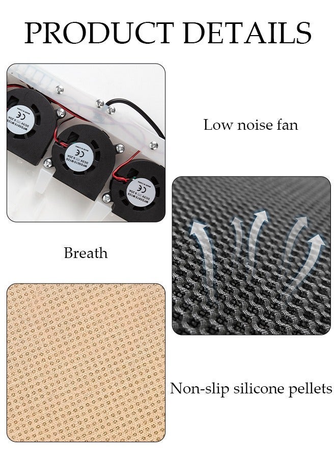 DUNISO Universal Cooling Car Seat Cushion with USB Interface, Ventilated Car Seat Cover, Quick Cooling Three-Speed Adjustable Seat Cushion Car Seat Cooling Pad Suitable for All Car Seats, Home and Office - Image 3