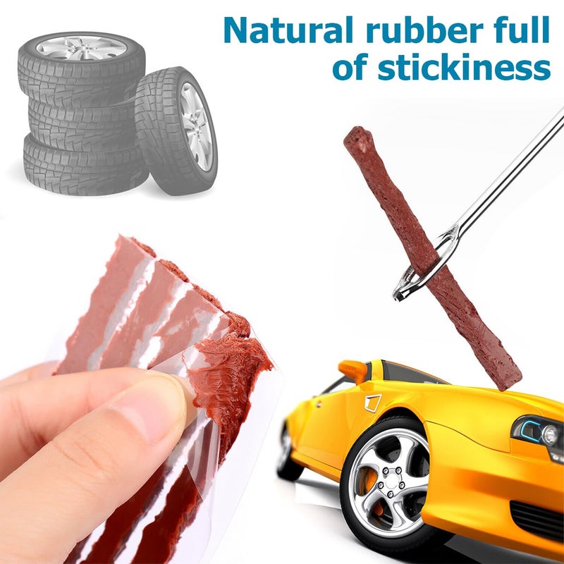 Mandark Car Tire Repair Kits, Heavy Duty Auto Tire Plug Repair Tools to Fix Punctures Plug Flats, Vehicle Patch Repairing Set Accessories, Universal for RV, SUV, Truck, Motorcyle (45PCS) - Image 2