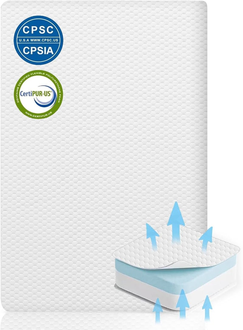 Lisara Bassinet Mattress 41 x 29 Dual Sided Gel Memory Foam Mattress with Waterproof Removable and Breathable Ice Silk Cover Fit for 4moms Breeze Plus Portable Playard - Image 1
