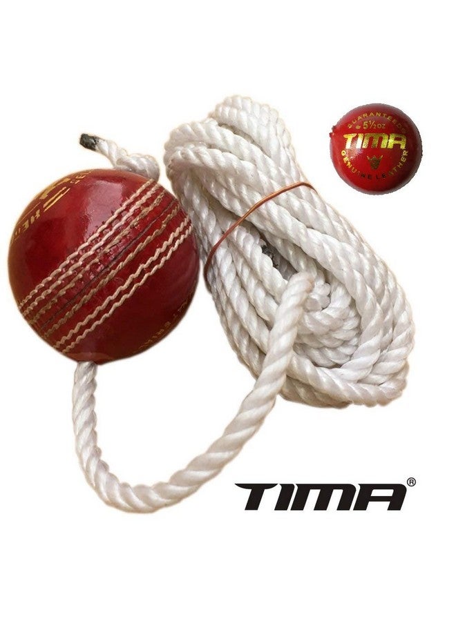 TIMA Leather Cricket Shot Practice Hanging Ball, String Cricket Ball and Knocking Cricket Ball with Rope (Multi-Color) (Pack of 1) - Image 5