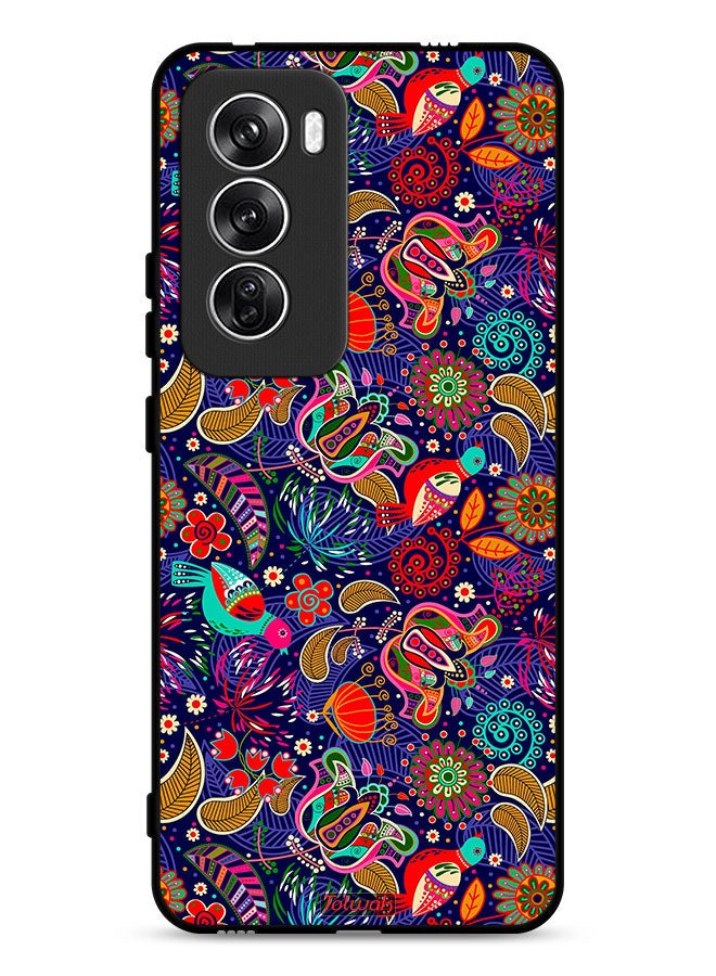 Tolwak Oppo Reno12 5G Protective Case Cover Pattern Colorful Birds Leaf Flowers  - Image 1