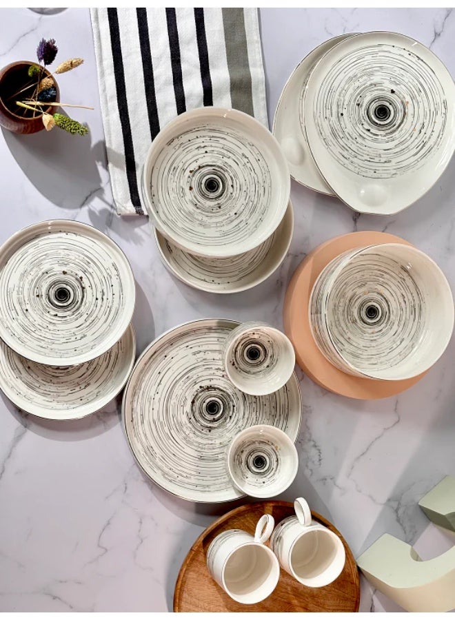 Mosaic Harmony 32-Piece Stoneware Dinnerware Set – Elegant, Durable Dinner & Serveware Collection for Everyday Use and Special Occasions  - Image 2