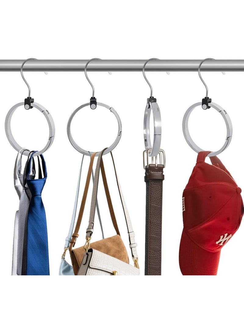 Versatile round closet hanger for space saving and smart organization - perfect for belts, hats, ties, scarves - Image 4