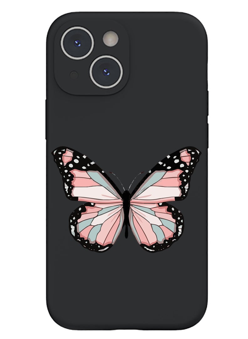 Theodor Protective Slim Fit Case Liquid Silicone Cover with Full Body Protection Anti-Scratch Shockproof Case For iPhone 14 Black  - Car-01 - Image 1