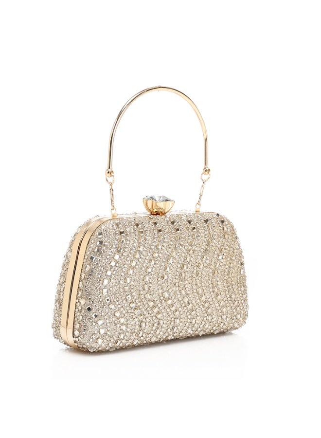 Mr.joe Crystal Top Handle Evening Clutch - Gold - Image 2