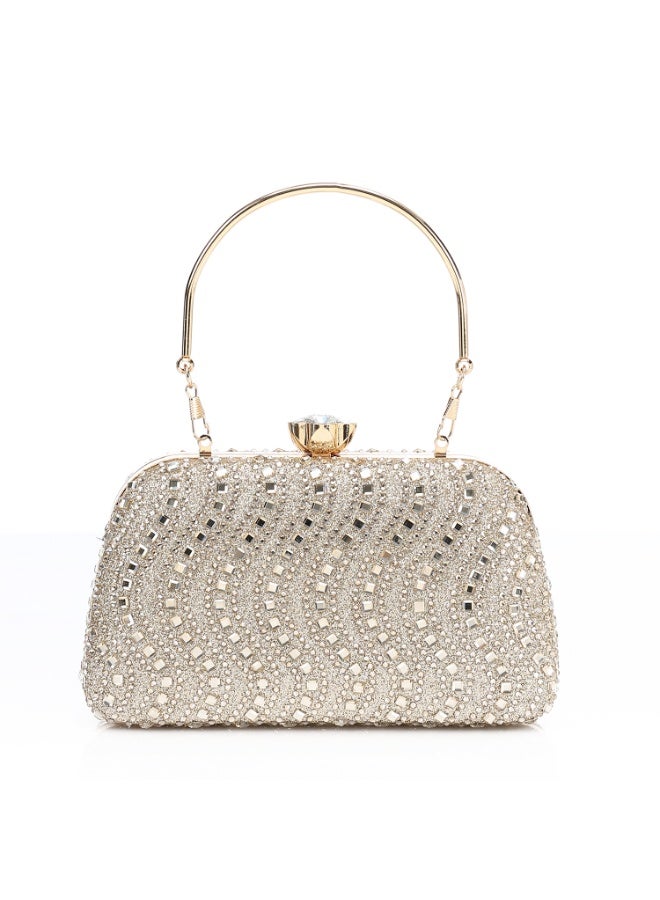 Mr.joe Crystal Top Handle Evening Clutch - Gold - Image 3