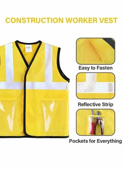 GROIC Construction Worker Costume for Boys with 5 Tool Toys,Hammer, Saw, Pliers, Screwdriver, Nylon Vest, Hat and Tool Belt, Toddler Dress Up Clothes, Kid Builder Career Outfit , Pretend Role Play Toy Set  - Image 2