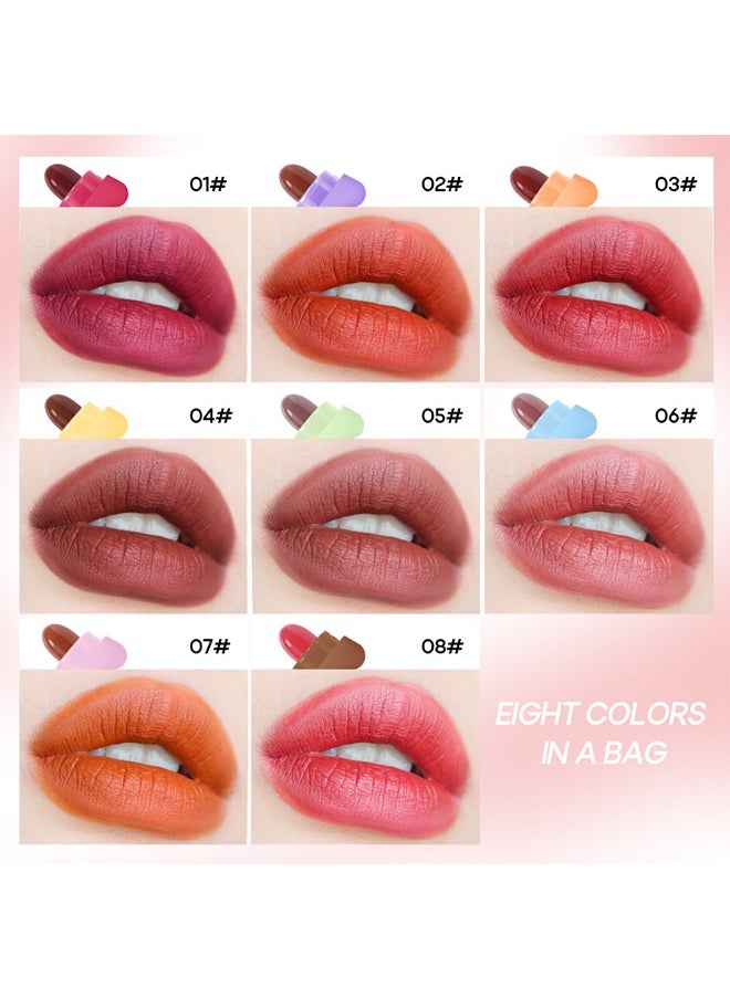 Sheloves Mist Stars Lipstick-8 Colors, Mini Waterproof Velvet Matte Lipstick, Long Lasting Cute Star Capsule Shaped Nonstick Cup Lip Gloss, Portable Makup, Makeup Gift 8pcs  - Image 2
