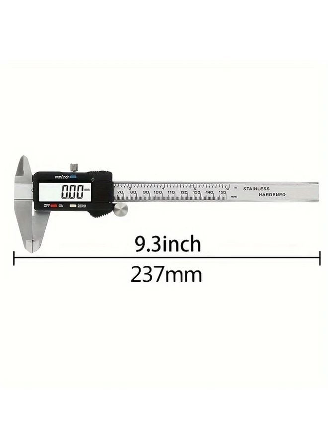 Black Stainless Steel Digital Caliper 0 150mm LCD Display Precision Measuring Tool - Image 3