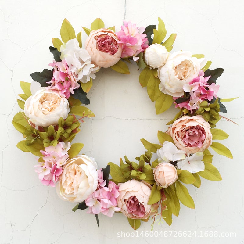 Garland, Simulated Flower Butterfly Dish, Dead Vine, Creative Decorative Garland, Home Door Lintel Hanging Wall Decoration, Supply - Image 1