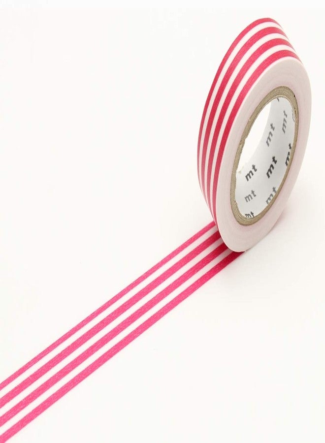 MT Washi Masking Tape Borders, 15 mm x 10 mtrs Shade - Framboise, (Pack of 1) - Image 1