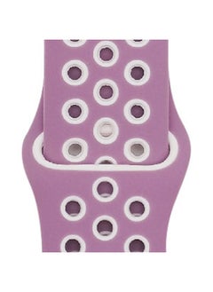 Suitable For Apple Two-color Silicone Nike Strap Nike Hole Apple Iwatch Breathable Sports Watch Strap-Color:38 Purple + Pink-Specifications:42/44/45/49mm-L