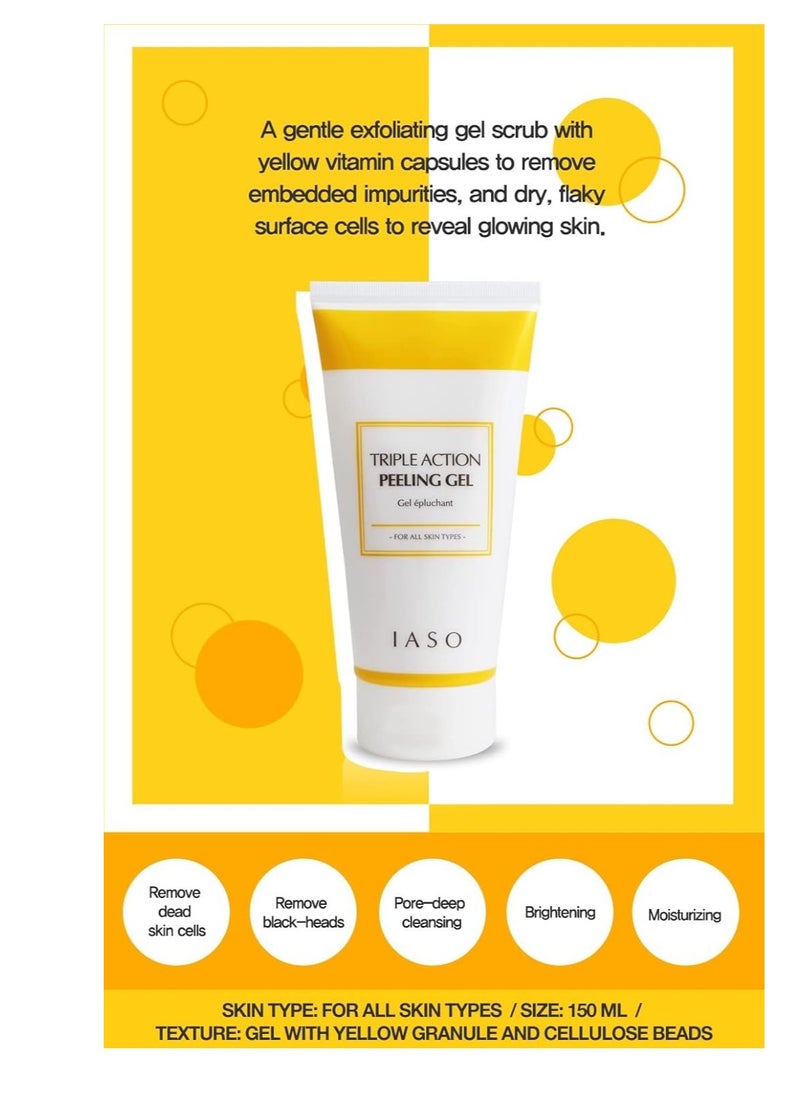 iaso IASO Triple Action White Peeling Gel | Peeling Gel For Face, Moist Peeling Gel, Leaving The Skin Clear, Smooth, Refreshed, Korean Skin Care, 5.07 oz  - Image 2