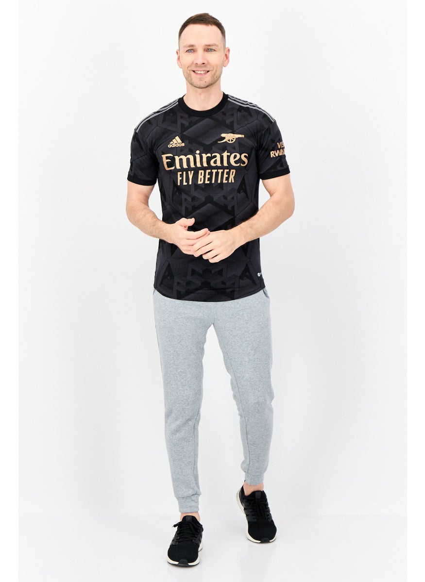 Adidas Men Sportswear Fit Short Sleeve Emirates Football Jersey, Black  - Image 3