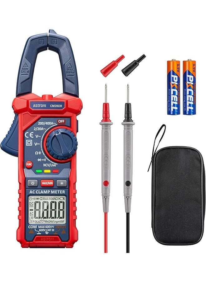 AstroAI AstroAI Digital Clamp Meter Multimeter 2000 Counts Amp Voltage Tester Auto-ranging with AC/DC Voltage, AC Current, Resistance, Capacitance, Continuity, Live Wire Test, Non-Contact Voltage Detection  - Image 1
