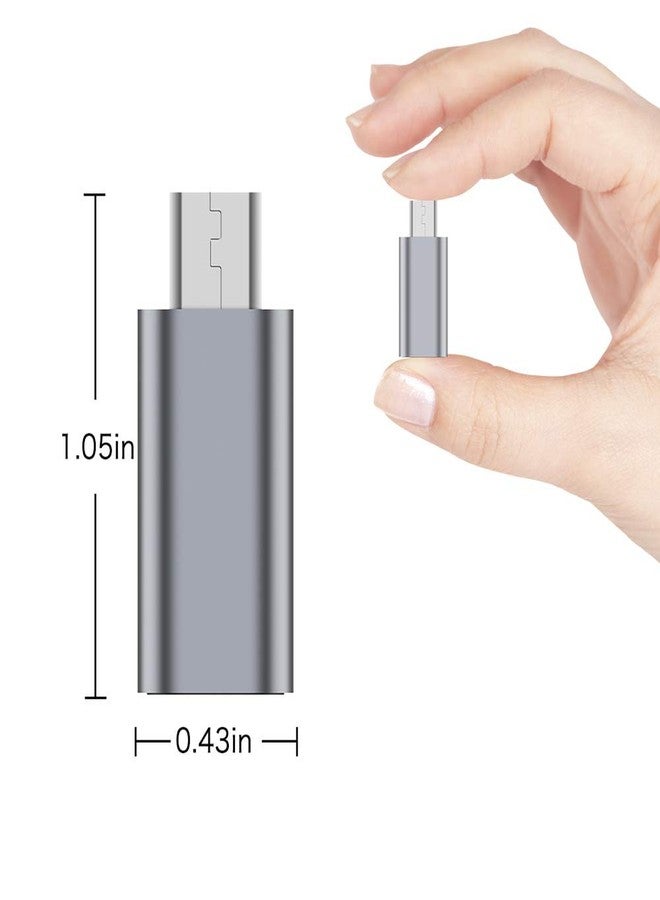 JXMOX USB C to Micro USB Adapter, (4-Pack) Type C Female to Micro USB Male Convert Connector Support Charge & Data Sync Compatible with Samsung Galaxy S7/S7 Edge, Nexus 5/6 and Micro USB Devices(Grey) - Image 5